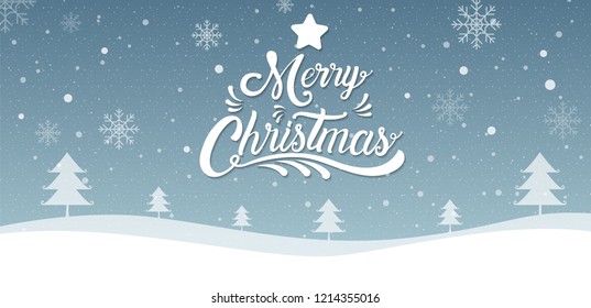 Merry Christmas, happy new year, calligraphy, sign & symbol, vector illustration.