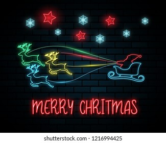 Merry Christmas and Happy New Year background. Santa Claus, Snowman and Christmas tree ,paper art and digital craft style. Vector illustration.