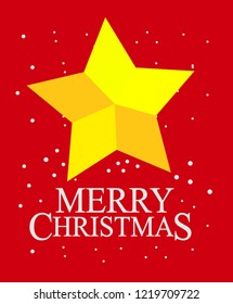 Merry Christmas and happy new year. Vector Illustration. Lettering Design With Stars And Sparkles. paper art and craft style, vector design