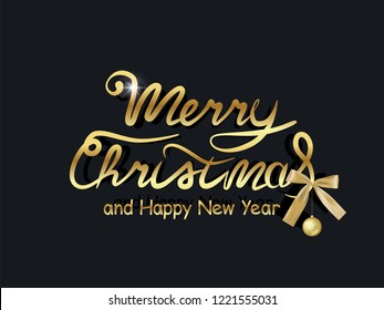 Merry Christmas and Happy New Year greeting card