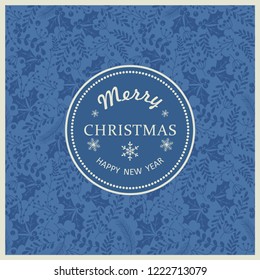 Merry Christmas, Happy New Year greeting card with frame. Brochure, poster templates in Christmas style. Beautiful design and layout