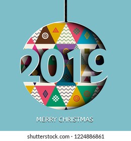 Merry Christmas and Happy New Year greetings card