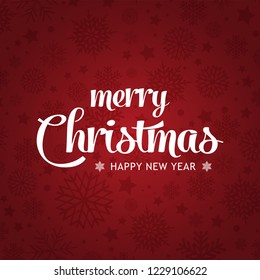 Merry Christmas, Happy new year, typography, calligraphy, lettering, snowflakes vector illustration