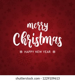 Merry Christmas, Happy new year, typography, calligraphy, lettering, snowflakes vector illustration