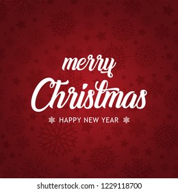 Merry Christmas, Happy new year, typography, calligraphy, lettering, snowflakes vector illustration