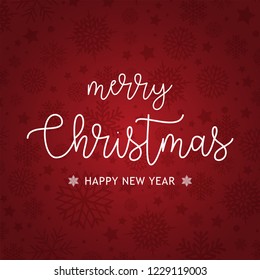 Merry Christmas, Happy new year, typography, calligraphy, lettering, snowflakes vector illustration