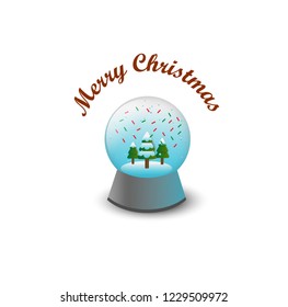 Merry Christmas and Happy New Year typography vector design for greeting card, branding, advertising and poster with winter christmas isolated on white background. Design template celebration.  