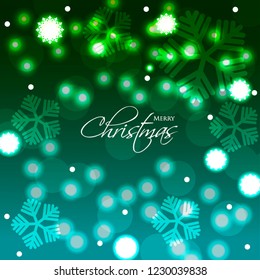Merry Christmas and Happy New Year Card Snowflake