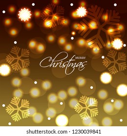 Merry Christmas and Happy New Year Card Snowflake