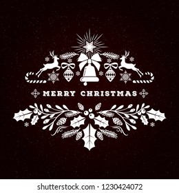 Merry Christmas and Happy New Year Typographic design. Merry Christmas text Calligraphic Lettering design card template. Vector illustration