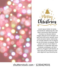 Merry Christmas and Happy New Year horizontal banner with garland for shop, signboard, website header