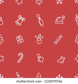 Merry Christmas and Happy New Year seamless pattern. Season greetings typography with hand drawn design elements for wrapping paper prints decoration needs. Vector vintage illustration.