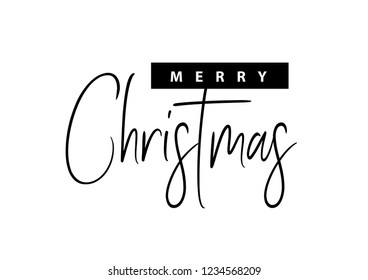 Merry Christmas and happy New Year typography text. Greeting card or banner with calligraphy, lettering. Creative script type xmas. Calligraphy creative font style banner. Merry Christmas Text.