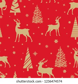 Merry Christmas and Happy New Year seamless pattern.Vector illustration.