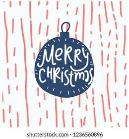 Merry Christmas and Happy New Year 2019 design for gift cards, covers, invitations, posters, banners, flyers, placards.  Vector illustration.