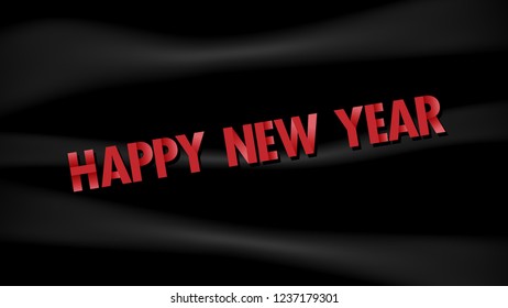 Merry Christmas, Happy New Year 2019 on black reflective cloth background  for greetings , flyers, invitation, posters, brochure, banners, calendar, vector illustration.