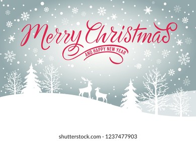 Merry Christmas and Happy New Year  typography vector design for greeting cards and poster. 