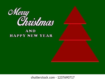 Merry Christmas and a Happy New Year. Christmas cards. Simple design.