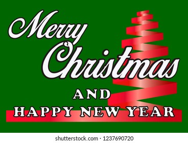 Merry Christmas and a Happy New Year. Christmas cards. Simple design.