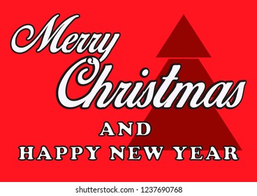 Merry Christmas and a Happy New Year. Christmas cards. Simple design.
