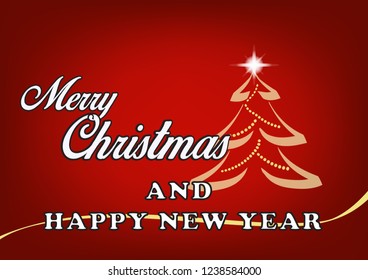 Merry Christmas and a Happy New Year. Christmas cards. Simple design.