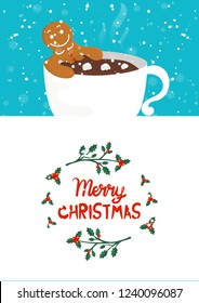 Merry Christmas and Happy New Year winter holidays vertical banner with holidays objects. Vector illustration