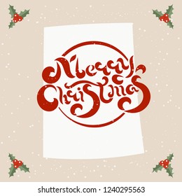 Merry Christmas and Happy New Year winter holidays greeting card with holidays objects. Vector illustration