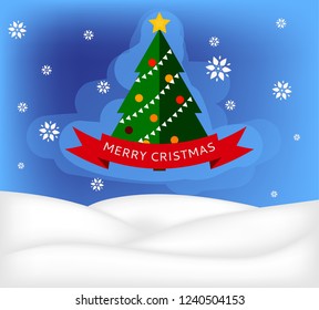Merry Christmas and Happy New Year vector design for greeting cards and poster.