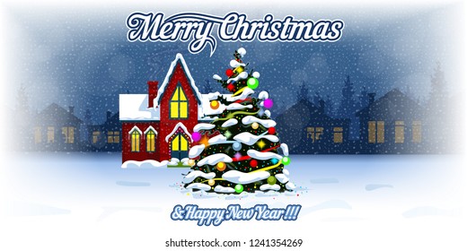 Merry Christmas and Happy New Year  postcard.