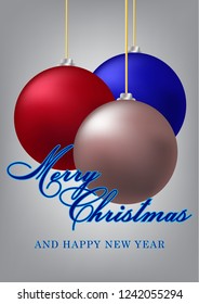 Merry Christmas and a Happy New Year. Christmas cards. Simple design.