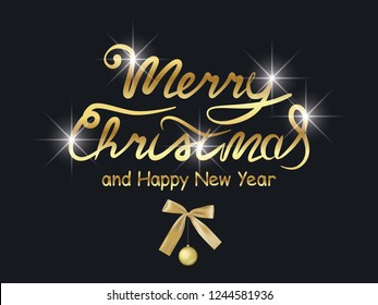 Merry Christmas and Happy New Year greeting card