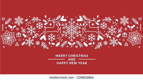 Merry Christmas and Happy New Year 2019. Vector illustration concept for background, greeting card, website and mobile website banner, party invitation card, social media banner, marketing material.