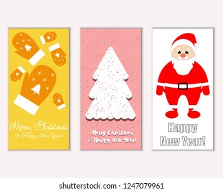 Merry Christmas and Happy New Year greeting cards