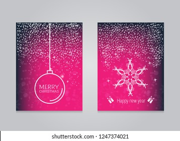 Merry Christmas and happy new year greeting card with Christmas ball and snowflake.vector illustration