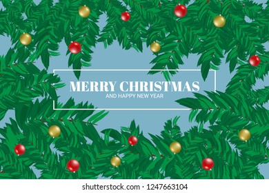 Merry christmas and happy new year banner with luxury ornament. Vector