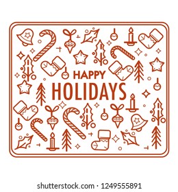 Merry Christmas and happy new year greeting vector.