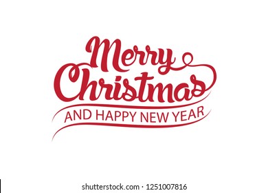 Merry Christmas Vector Text Calligraphic Lettering Stock Vector ...