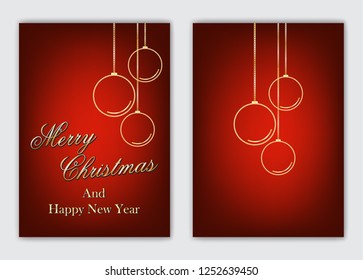 Merry Christmas and a Happy New Year. Christmas cards. Simple design.