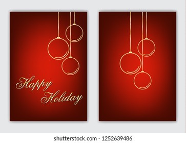 Merry Christmas and a Happy New Year. Christmas cards. Simple design.