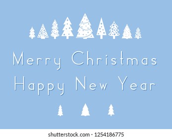 Merry Christmas and Happy New Year wishes - vector greeting card template.