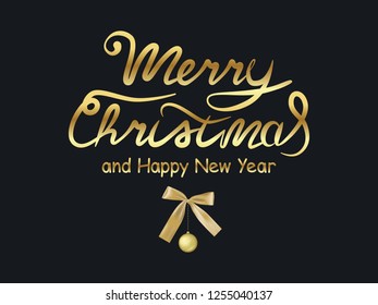 Merry Christmas and Happy New Year greeting card