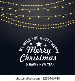 Merry Christmas and Happy New Year lettering