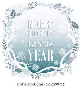 Merry Christmas and Happy New Year decoration elements card