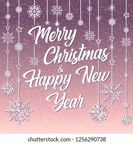 Merry Christmas and Happy New Year decoration elements card