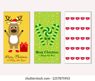 Merry Christmas and Happy New Year greeting cards