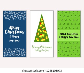 Merry Christmas and Happy New Year greeting cards