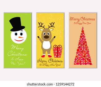 Merry Christmas and Happy New Year greeting cards