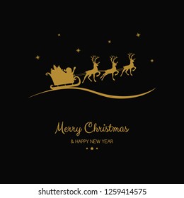 Merry Christmas and Happy New Year - greeting card with cartoon Santa Claus. Vector.