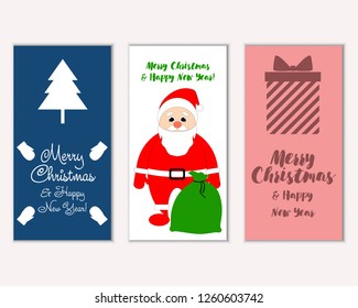Merry Christmas and Happy New Year greeting cards