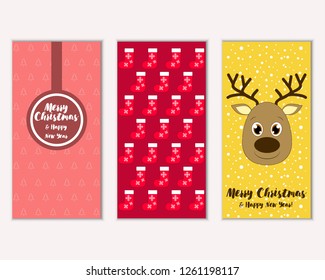 Merry Christmas and Happy New Year greeting cards